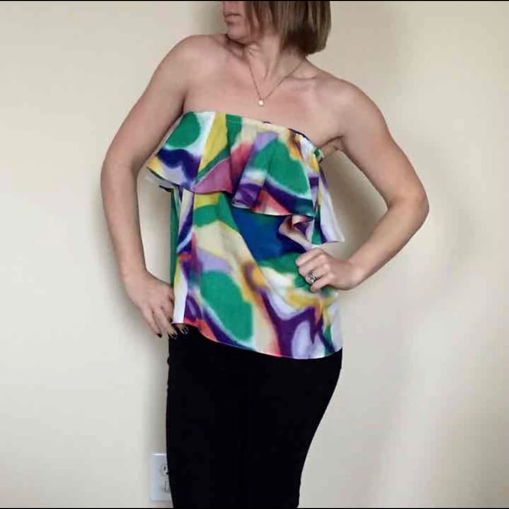 Olivaceous multicolor strapless medium